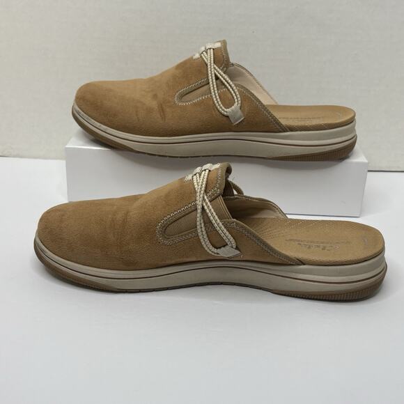 Clarks Cloudstepper Breeze Port Clog Women's Sz 11 Beige Tan Mule Comfort Casual - Picture 3 of 7